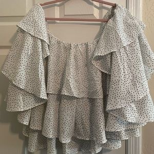 Polka dot Off shoulder Ruffle top
